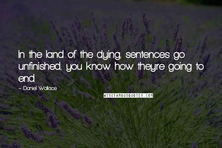 Daniel Wallace Quotes: In the land of the dying, sentences go unfinished, you know how they're going to end.