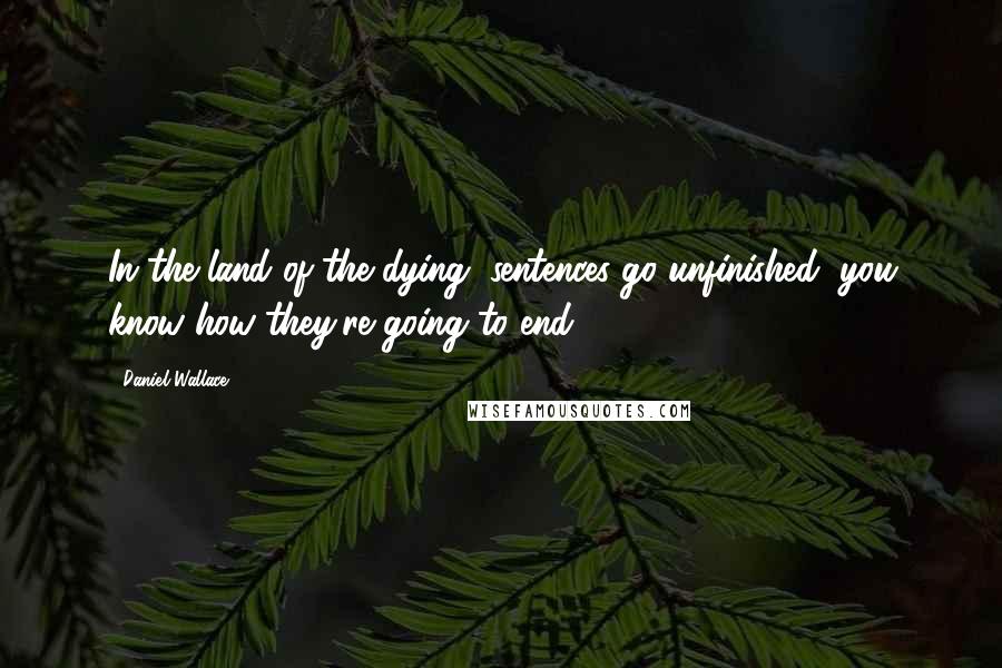 Daniel Wallace Quotes: In the land of the dying, sentences go unfinished, you know how they're going to end.