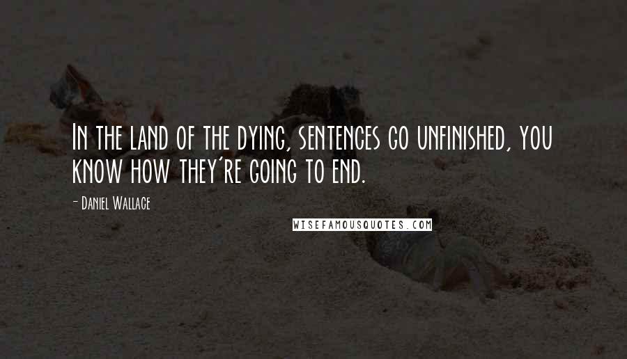 Daniel Wallace Quotes: In the land of the dying, sentences go unfinished, you know how they're going to end.