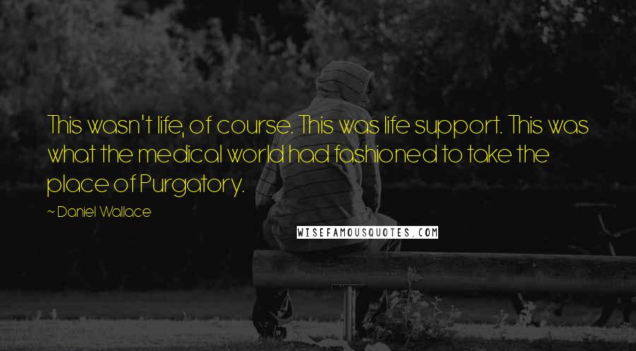 Daniel Wallace Quotes: This wasn't life, of course. This was life support. This was what the medical world had fashioned to take the place of Purgatory.