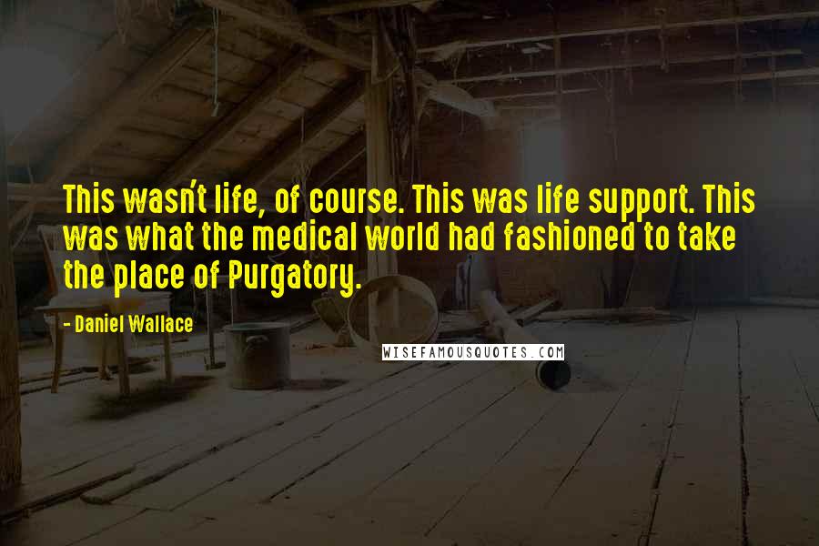 Daniel Wallace Quotes: This wasn't life, of course. This was life support. This was what the medical world had fashioned to take the place of Purgatory.