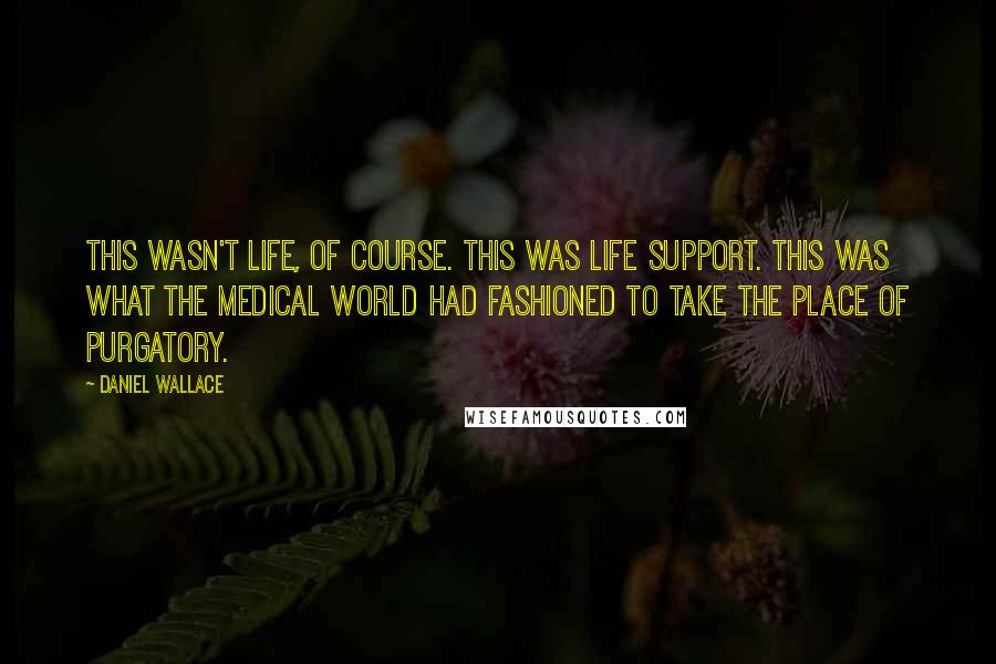 Daniel Wallace Quotes: This wasn't life, of course. This was life support. This was what the medical world had fashioned to take the place of Purgatory.