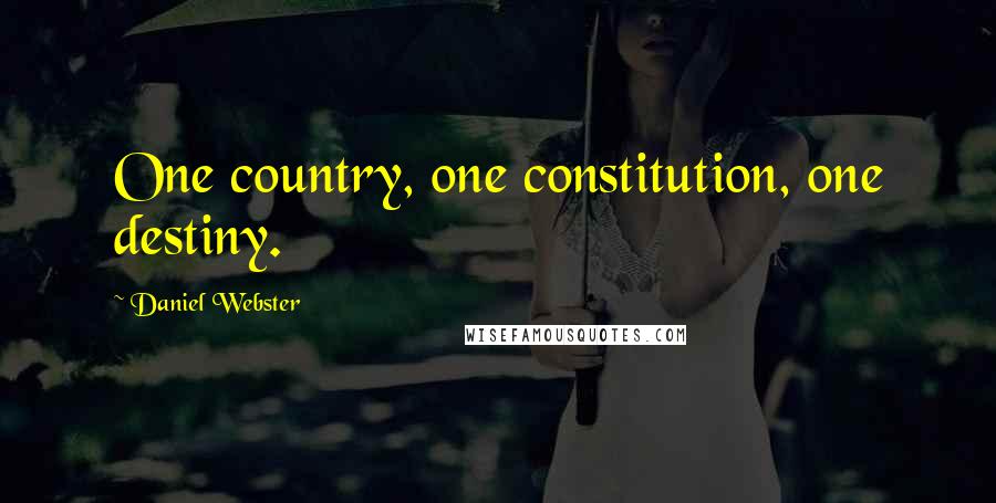 Daniel Webster Quotes: One country, one constitution, one destiny.