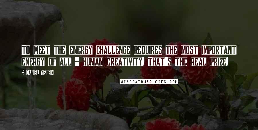 Daniel Yergin Quotes: To meet the energy challenge requires the most important energy of all - human creativity. That's the real prize.