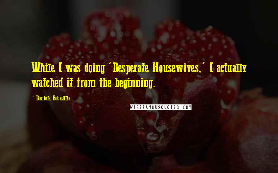 Daniela Bobadilla Quotes: While I was doing 'Desperate Housewives,' I actually watched it from the beginning.