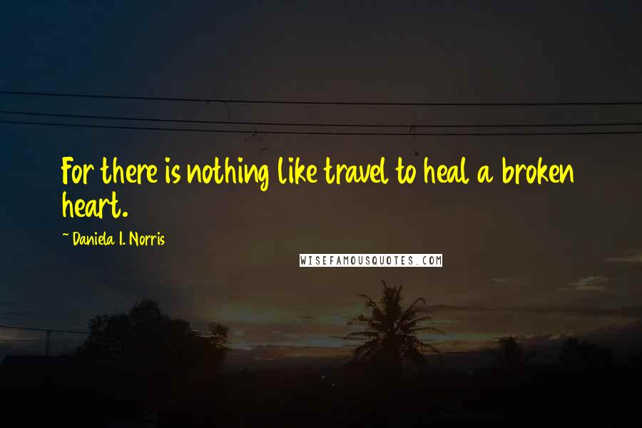 Daniela I. Norris Quotes: For there is nothing like travel to heal a broken heart.