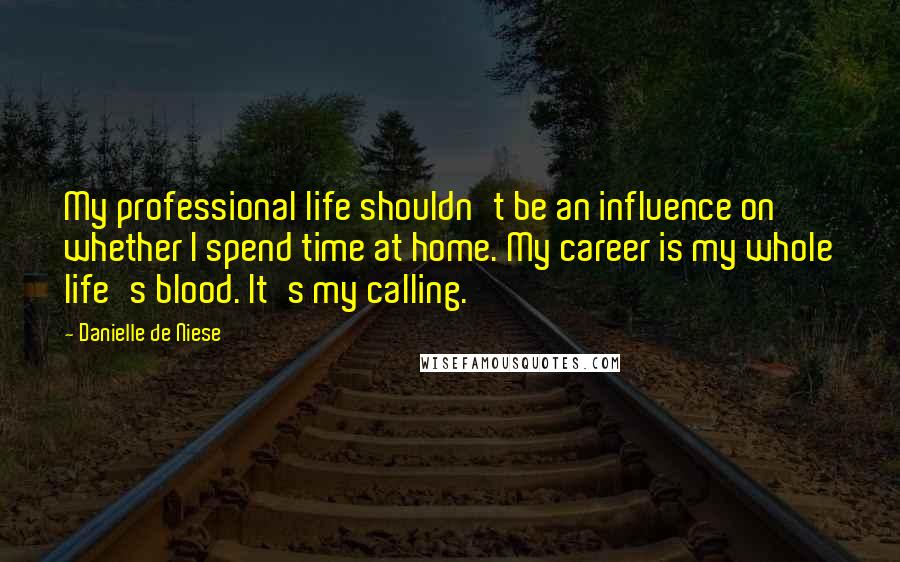 Danielle De Niese Quotes: My professional life shouldn't be an influence on whether I spend time at home. My career is my whole life's blood. It's my calling.