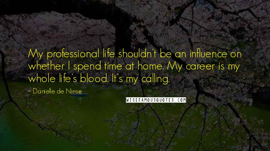 Danielle De Niese Quotes: My professional life shouldn't be an influence on whether I spend time at home. My career is my whole life's blood. It's my calling.