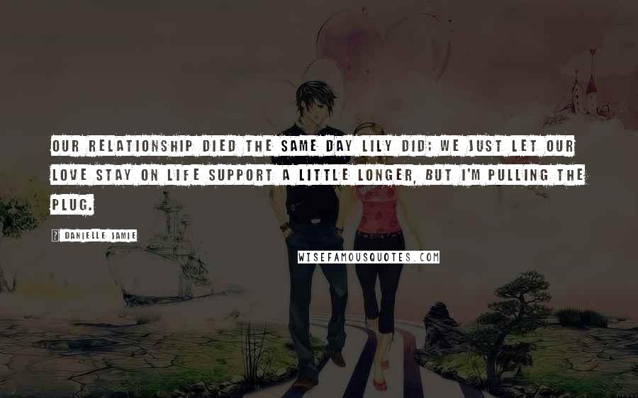 Danielle Jamie Quotes: Our relationship died the same day Lily did; we just let our love stay on life support a little longer, but I'm pulling the plug.