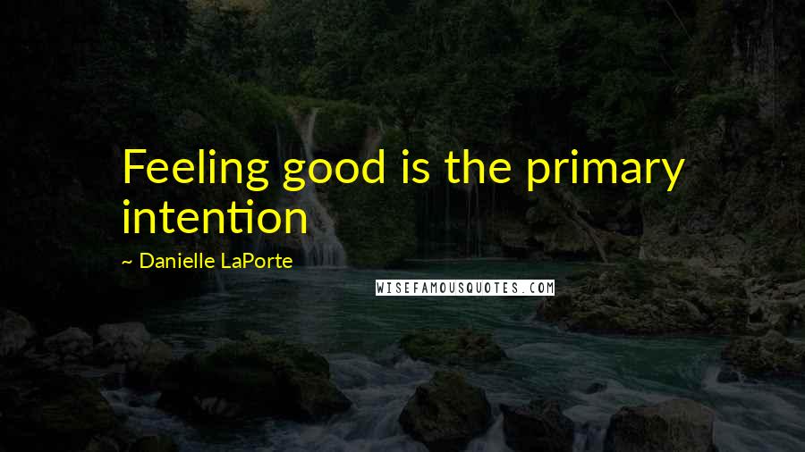 Danielle LaPorte Quotes: Feeling good is the primary intention