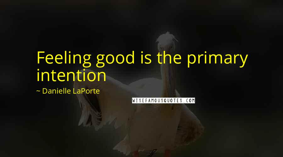 Danielle LaPorte Quotes: Feeling good is the primary intention