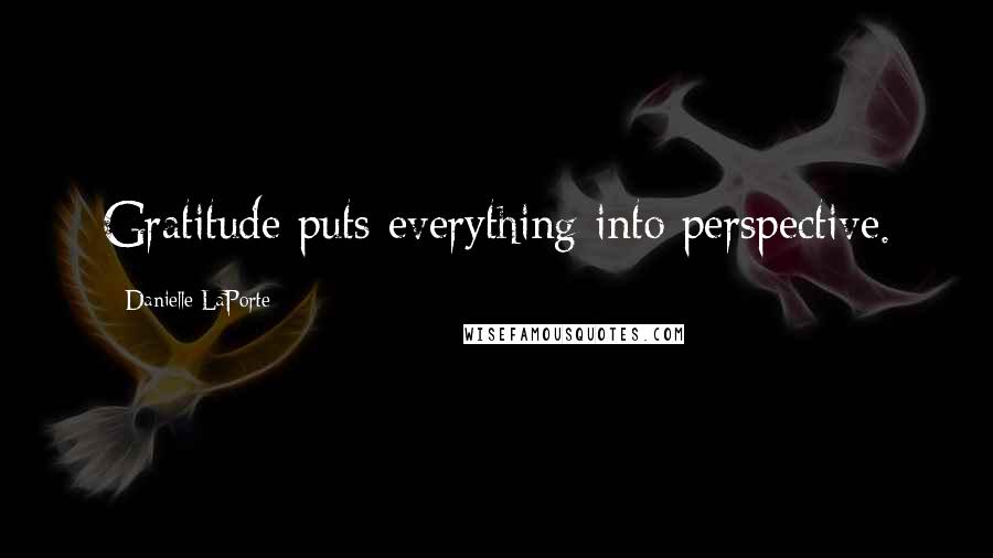 Danielle LaPorte Quotes: Gratitude puts everything into perspective.