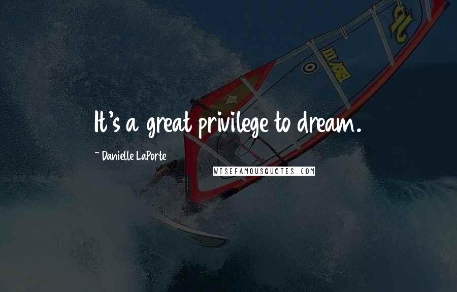 Danielle LaPorte Quotes: It's a great privilege to dream.