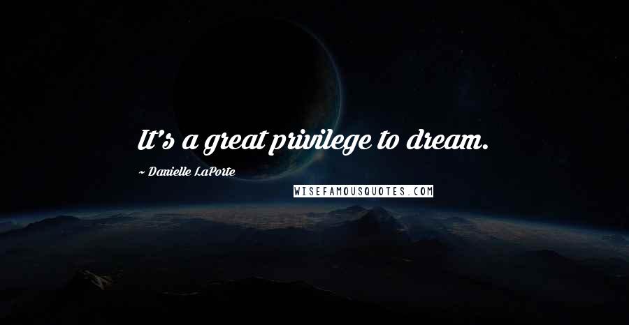 Danielle LaPorte Quotes: It's a great privilege to dream.