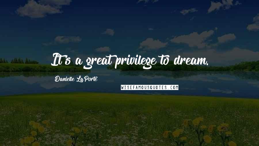 Danielle LaPorte Quotes: It's a great privilege to dream.