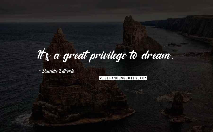 Danielle LaPorte Quotes: It's a great privilege to dream.