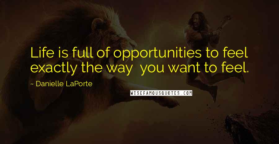 Danielle LaPorte Quotes: Life is full of opportunities to feel exactly the way  you want to feel.