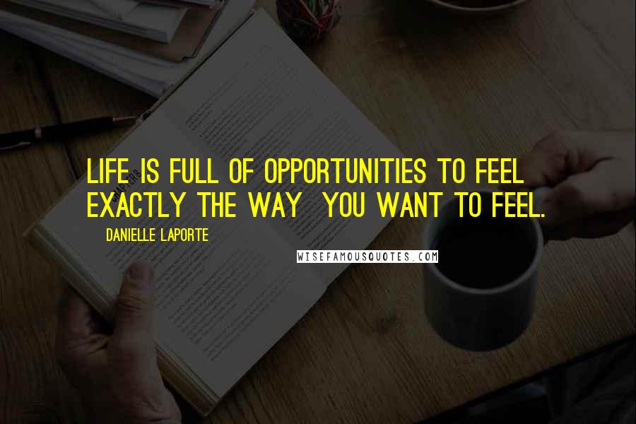 Danielle LaPorte Quotes: Life is full of opportunities to feel exactly the way  you want to feel.