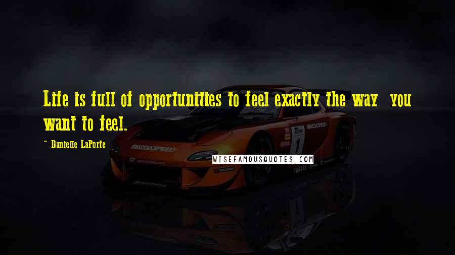 Danielle LaPorte Quotes: Life is full of opportunities to feel exactly the way  you want to feel.