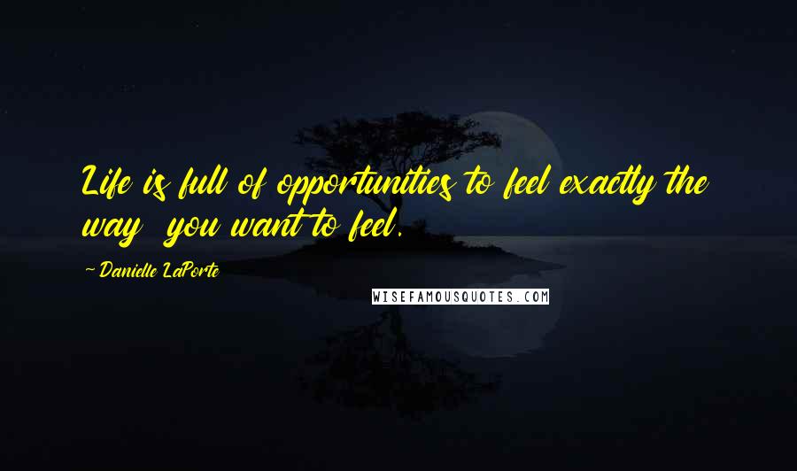 Danielle LaPorte Quotes: Life is full of opportunities to feel exactly the way  you want to feel.