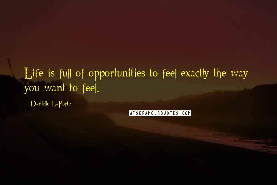 Danielle LaPorte Quotes: Life is full of opportunities to feel exactly the way  you want to feel.