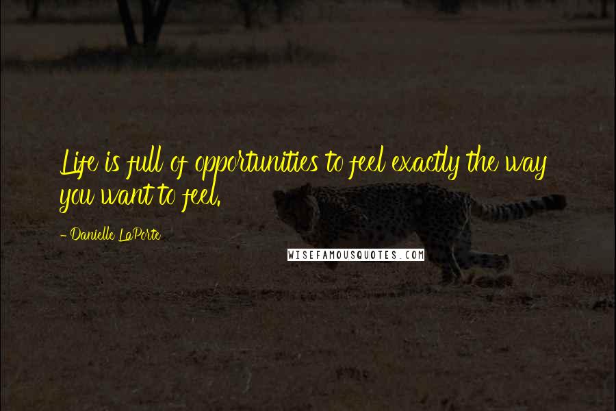 Danielle LaPorte Quotes: Life is full of opportunities to feel exactly the way  you want to feel.