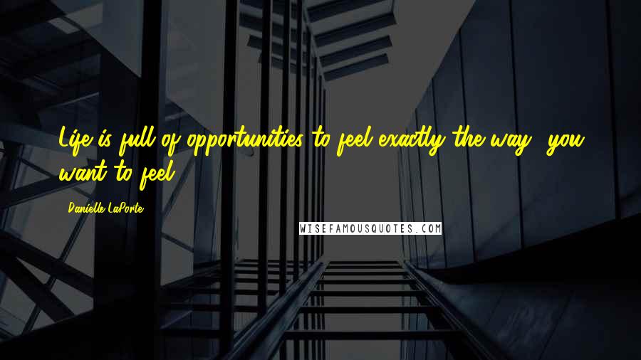 Danielle LaPorte Quotes: Life is full of opportunities to feel exactly the way you want to feel.