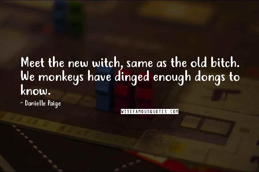 Danielle Paige Quotes: Meet the new witch, same as the old bitch. We monkeys have dinged enough dongs to know.