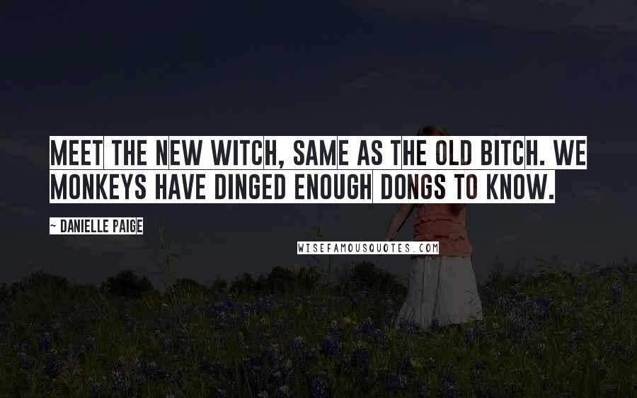 Danielle Paige Quotes: Meet the new witch, same as the old bitch. We monkeys have dinged enough dongs to know.