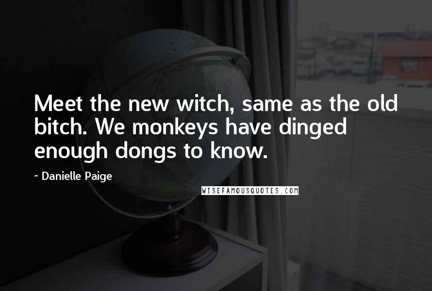 Danielle Paige Quotes: Meet the new witch, same as the old bitch. We monkeys have dinged enough dongs to know.