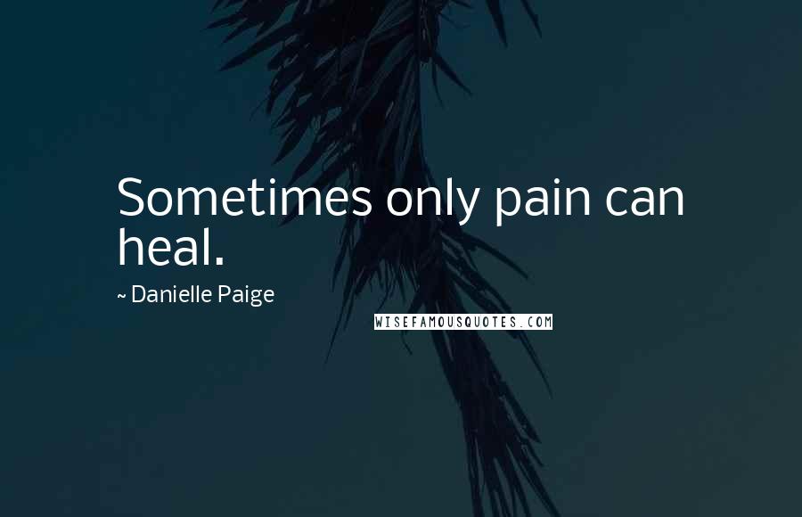 Danielle Paige Quotes: Sometimes only pain can heal.