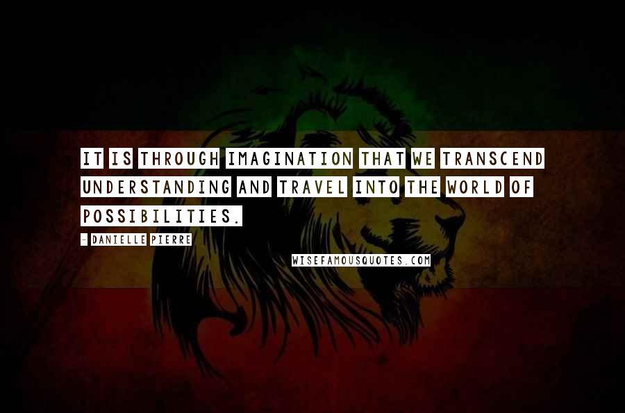 Danielle Pierre Quotes: It is through imagination that we transcend understanding and travel into the world of possibilities.