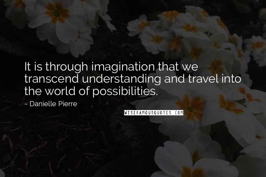 Danielle Pierre Quotes: It is through imagination that we transcend understanding and travel into the world of possibilities.