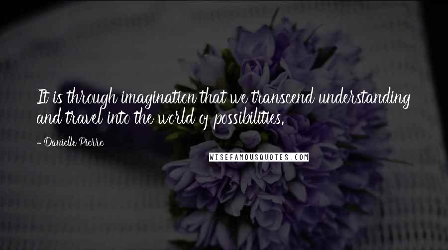 Danielle Pierre Quotes: It is through imagination that we transcend understanding and travel into the world of possibilities.