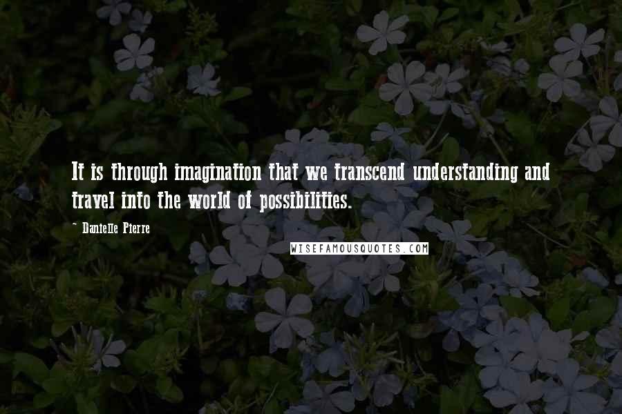 Danielle Pierre Quotes: It is through imagination that we transcend understanding and travel into the world of possibilities.