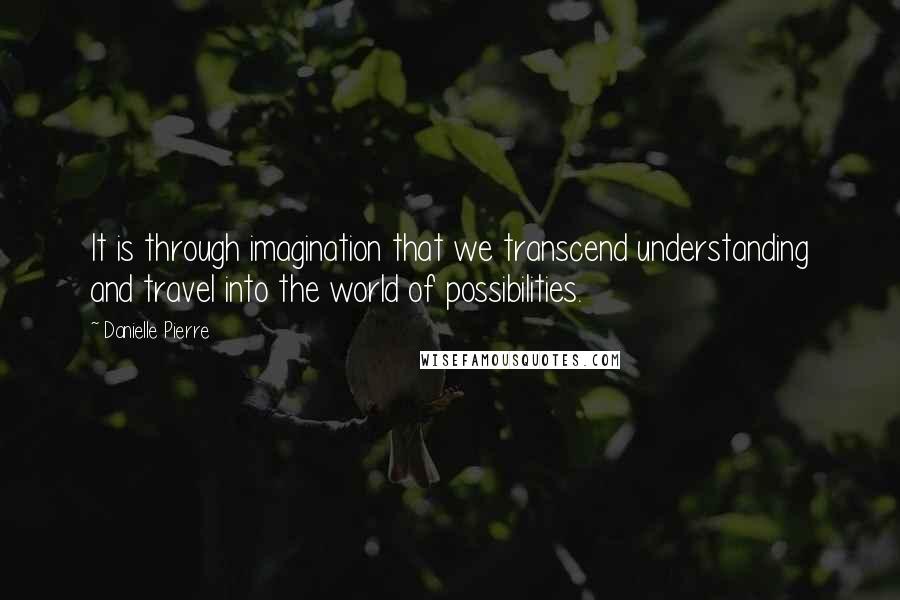 Danielle Pierre Quotes: It is through imagination that we transcend understanding and travel into the world of possibilities.