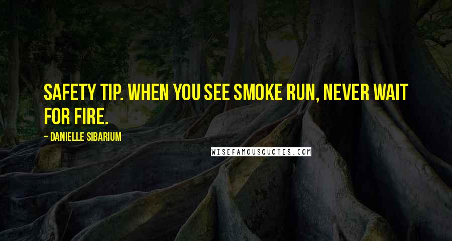Danielle Sibarium Quotes: Safety tip. When you see smoke run, never wait for fire.