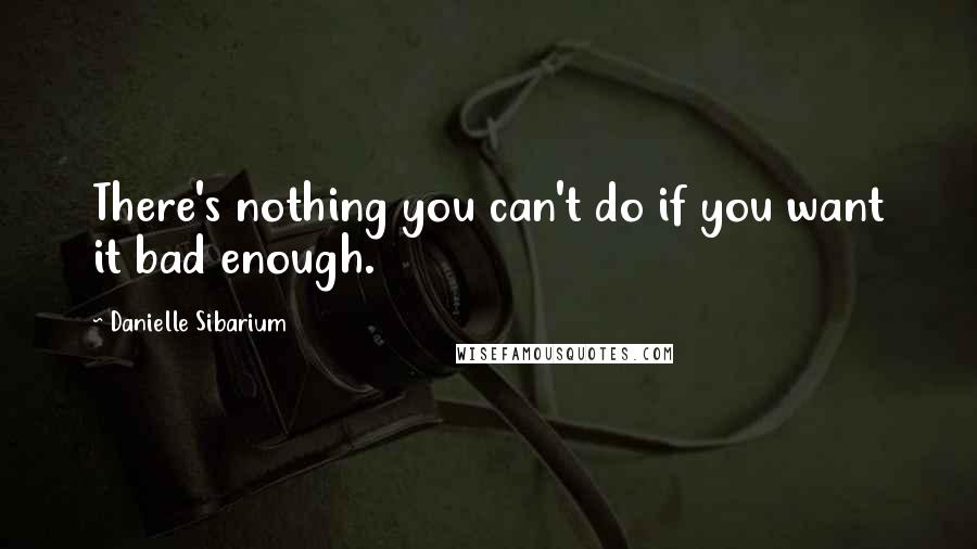 Danielle Sibarium Quotes: There's nothing you can't do if you want it bad enough.