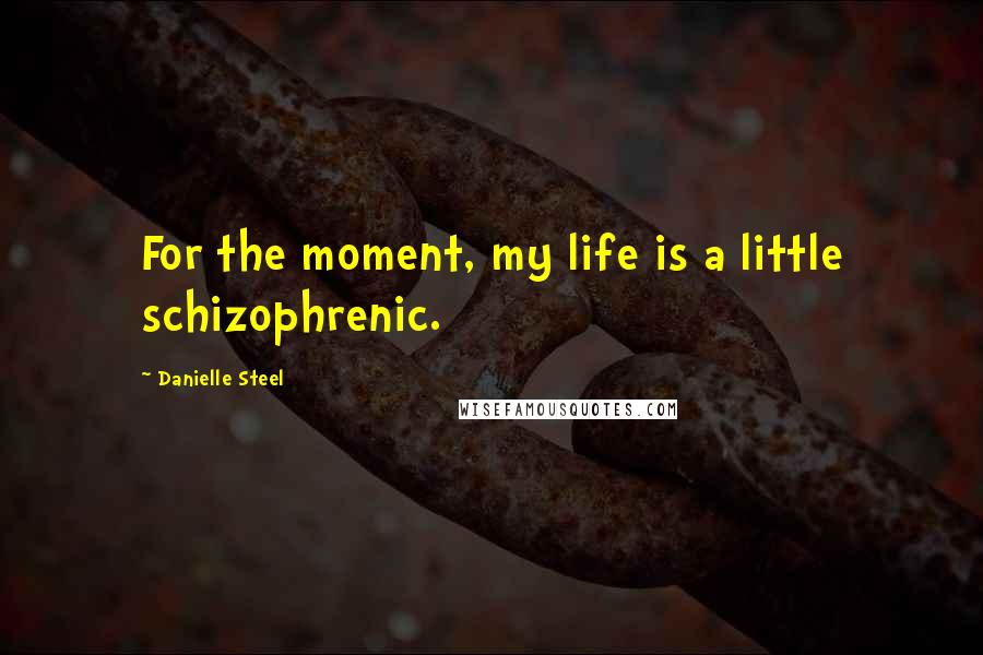 Danielle Steel Quotes: For the moment, my life is a little schizophrenic.