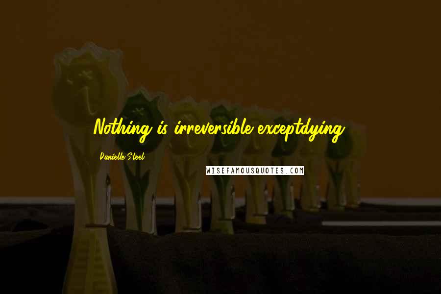 Danielle Steel Quotes: Nothing is irreversible exceptdying.