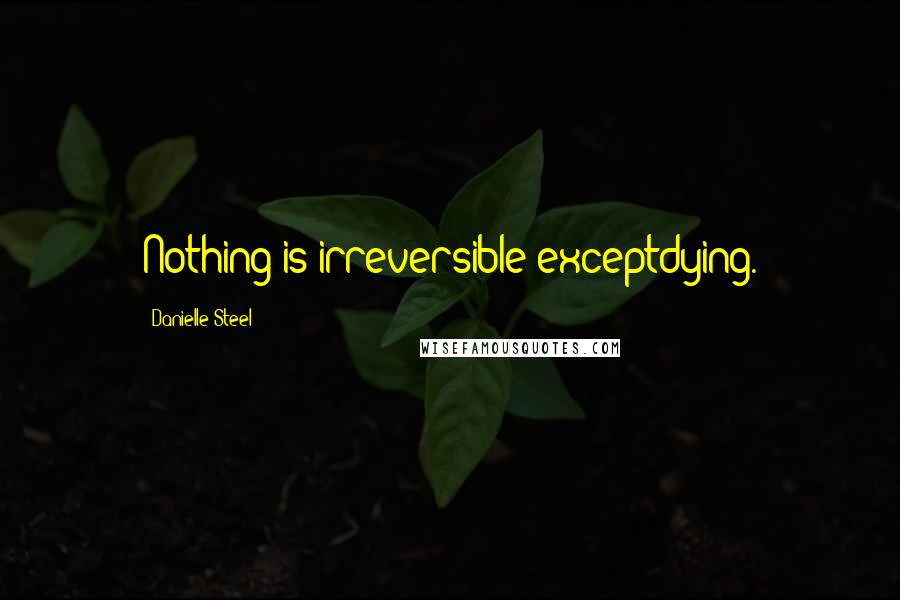 Danielle Steel Quotes: Nothing is irreversible exceptdying.