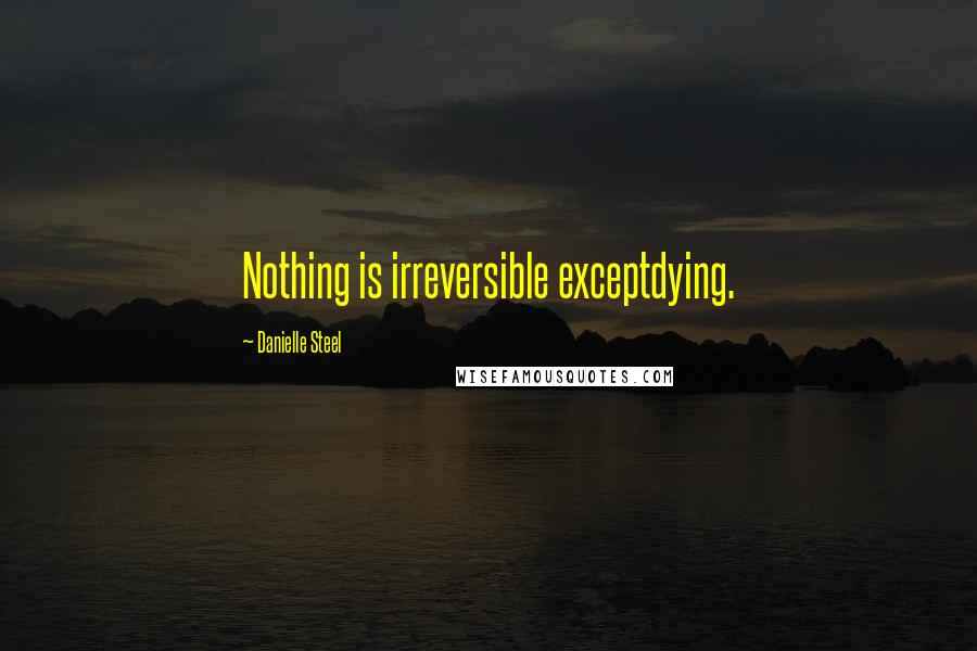 Danielle Steel Quotes: Nothing is irreversible exceptdying.