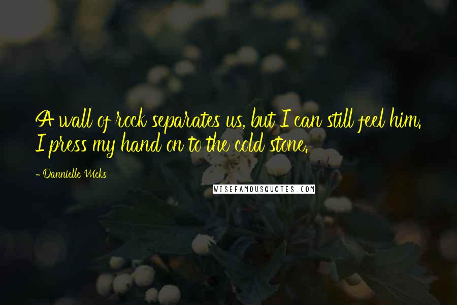 Dannielle Wicks Quotes: A wall of rock separates us, but I can still feel him. I press my hand on to the cold stone.