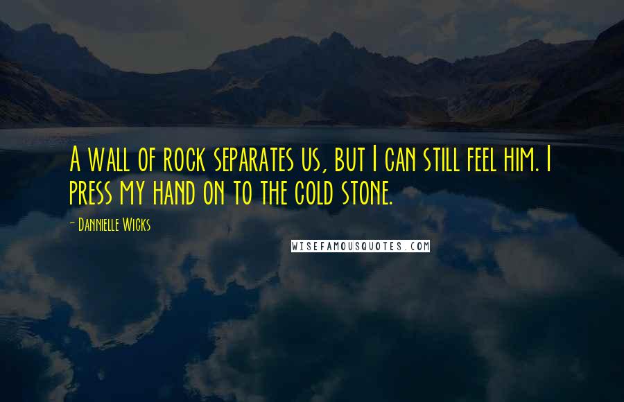 Dannielle Wicks Quotes: A wall of rock separates us, but I can still feel him. I press my hand on to the cold stone.