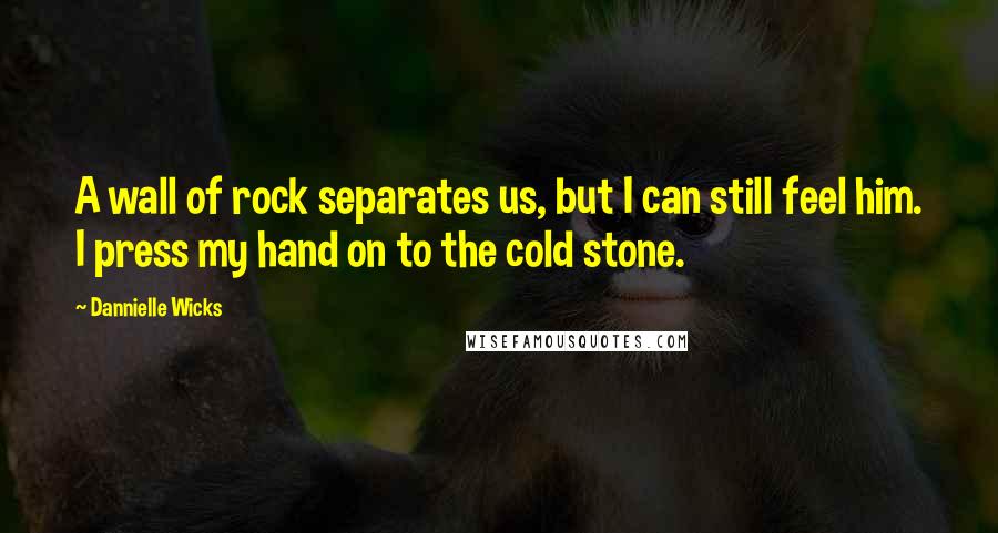 Dannielle Wicks Quotes: A wall of rock separates us, but I can still feel him. I press my hand on to the cold stone.