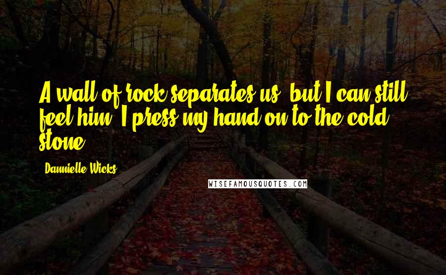 Dannielle Wicks Quotes: A wall of rock separates us, but I can still feel him. I press my hand on to the cold stone.