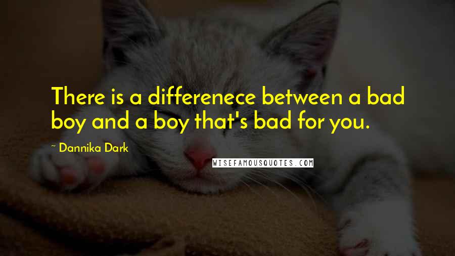 Dannika Dark Quotes: There is a differenece between a bad boy and a boy that's bad for you.