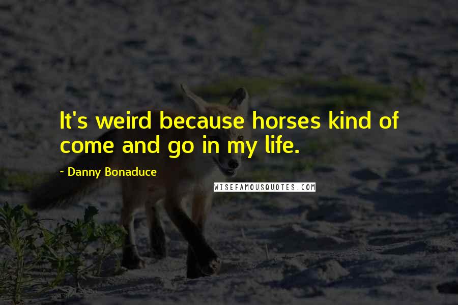 Danny Bonaduce Quotes: It's weird because horses kind of come and go in my life.