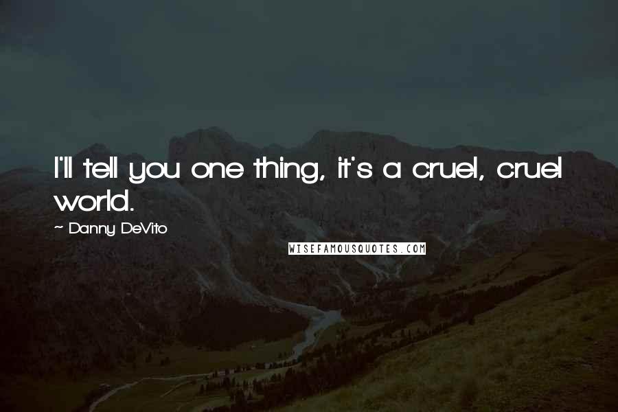 Danny DeVito Quotes: I'll tell you one thing, it's a cruel, cruel world.