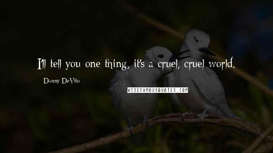 Danny DeVito Quotes: I'll tell you one thing, it's a cruel, cruel world.